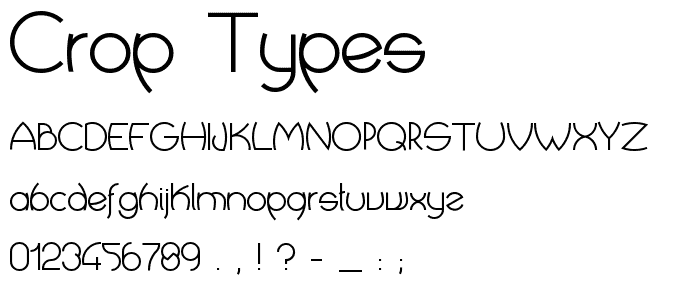 crop types font